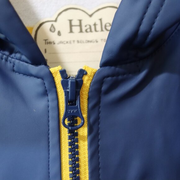 Hatley Blue Raincoat Fun Stripe Terry Cloth Lining 8 - Picture 5 of 9